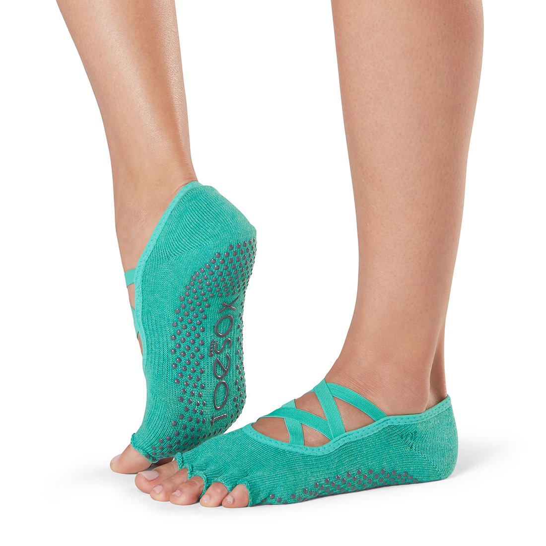 Toesox Organic Elle Grip Half Toe Socks at
